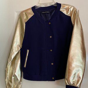Faubourg du Temple Navy/Gold Letterman Jacket